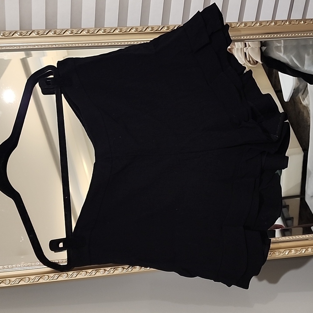 Express Black Linen Ruffle Extreme High Waist Shortie XL